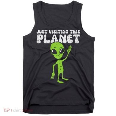 Alien Wave Just Visiting This Planet Funny Women Tank Top