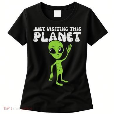 Alien Wave Just Visiting This Planet Funny Women Women's T-Shirt