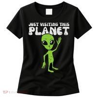 Alien Wave Just Visiting This Planet Funny Women Women's T-Shirt thumb 0