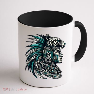 Aztec Warrior Jaguar Coffee Mug back
