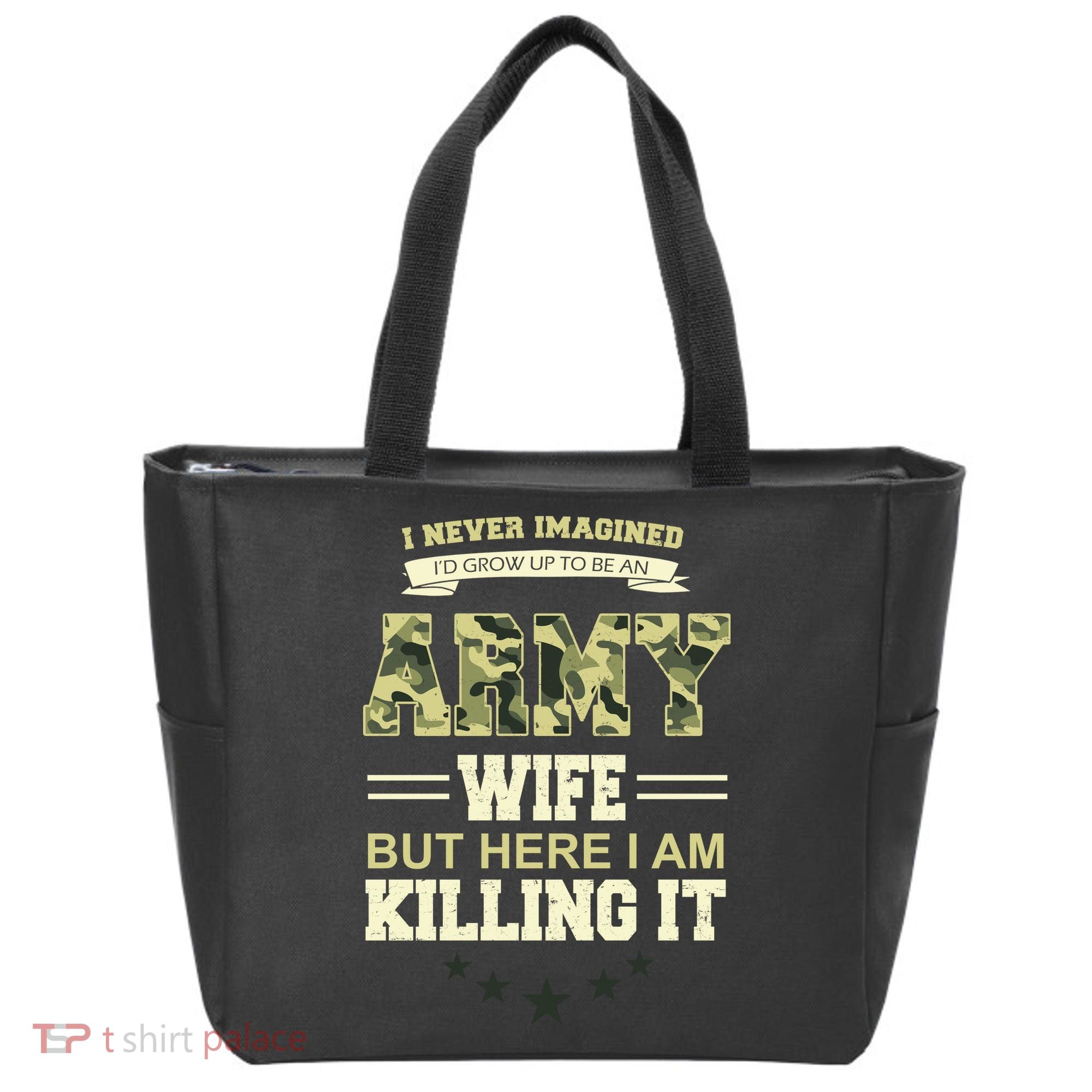 Army Wife Killing It Quote Tote Bag