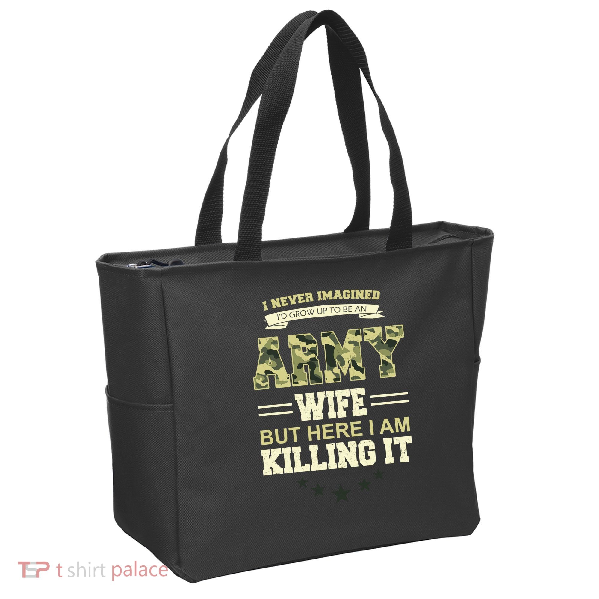 Army Wife Killing It Quote Tote Bag