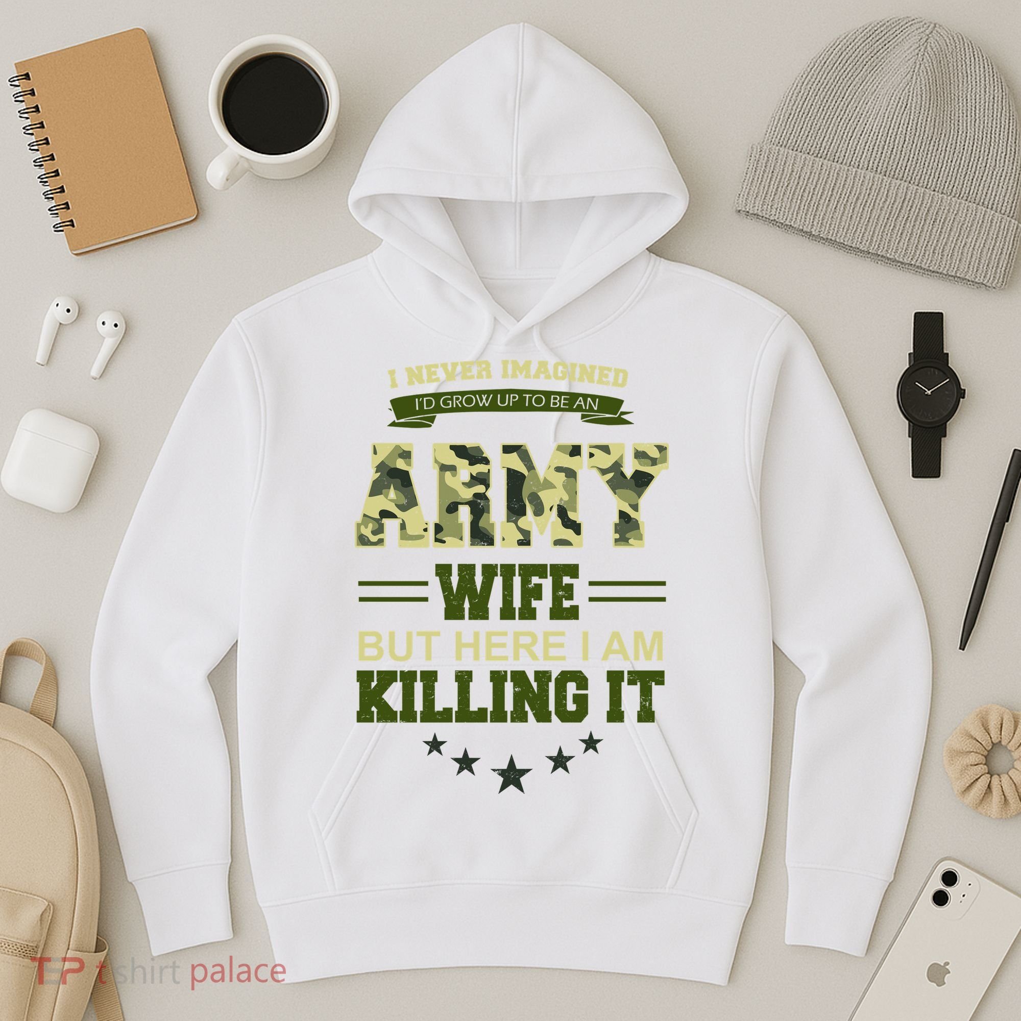 Army Wife Killing It Quote Hoodie