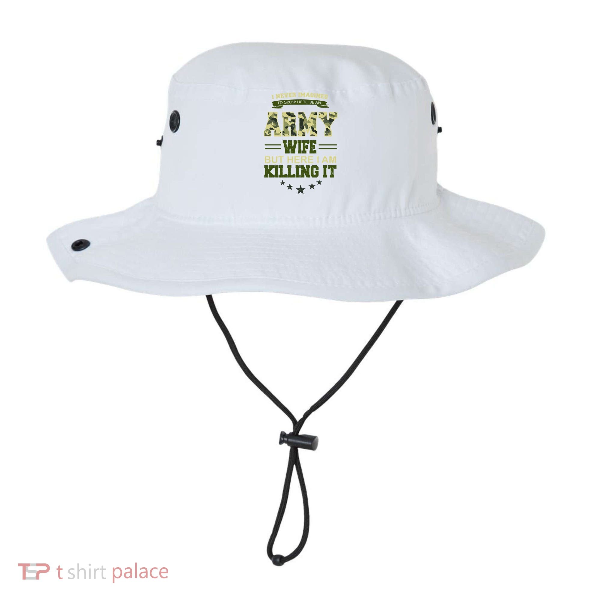 Army Wife Killing It Quote Bucket Hat