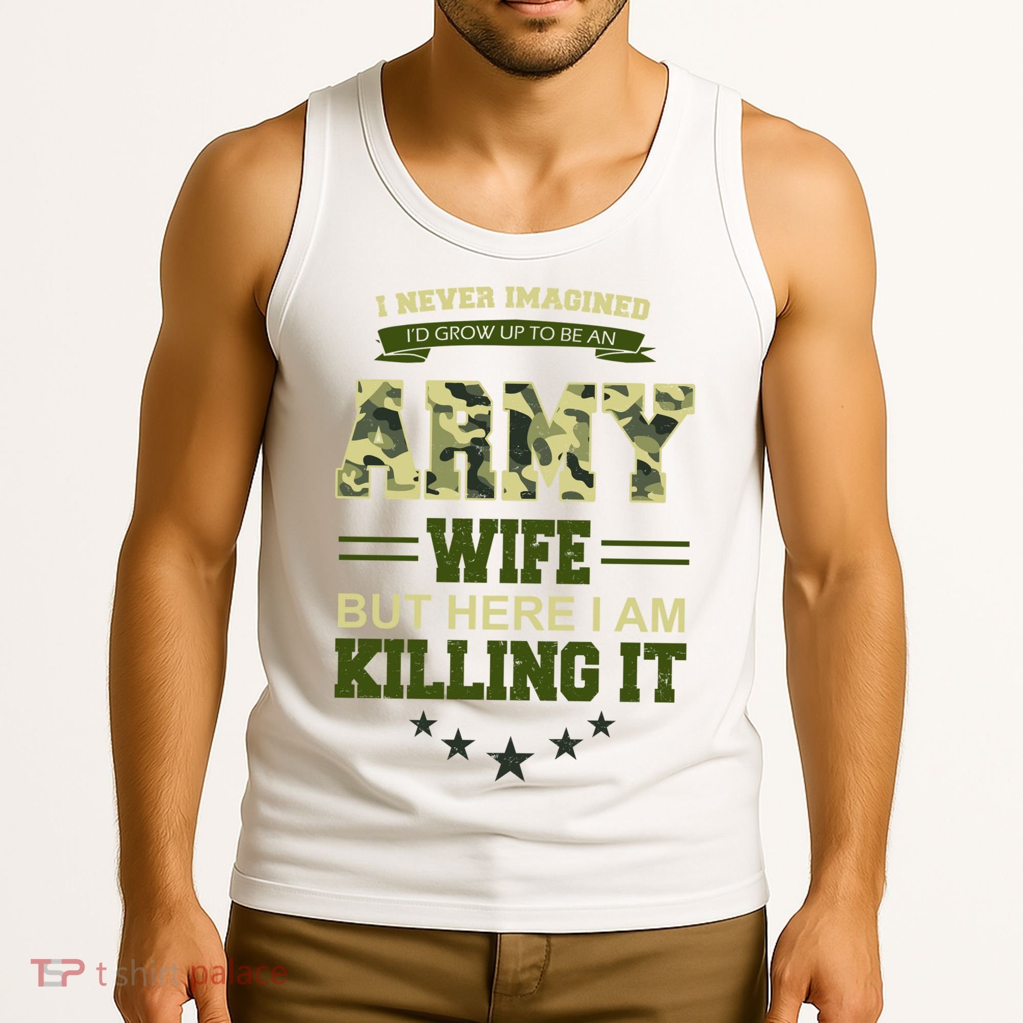 Army Wife Killing It Quote Tank Top