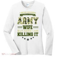 Army Wife Killing It Quote Women's Long Sleeve Shirt thumb 0