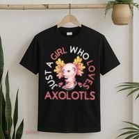 Axolotl  Who Loves Axolotls Cute Teen Girls Pink  T-Shirt thumb 2