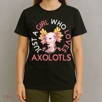 Axolotl  Who Loves Axolotls Cute Teen Girls Pink  T-Shirt thumb 4