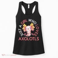 Axolotl  Who Loves Axolotls Cute Teen Girls Pink  Women's Tank Top thumb 0