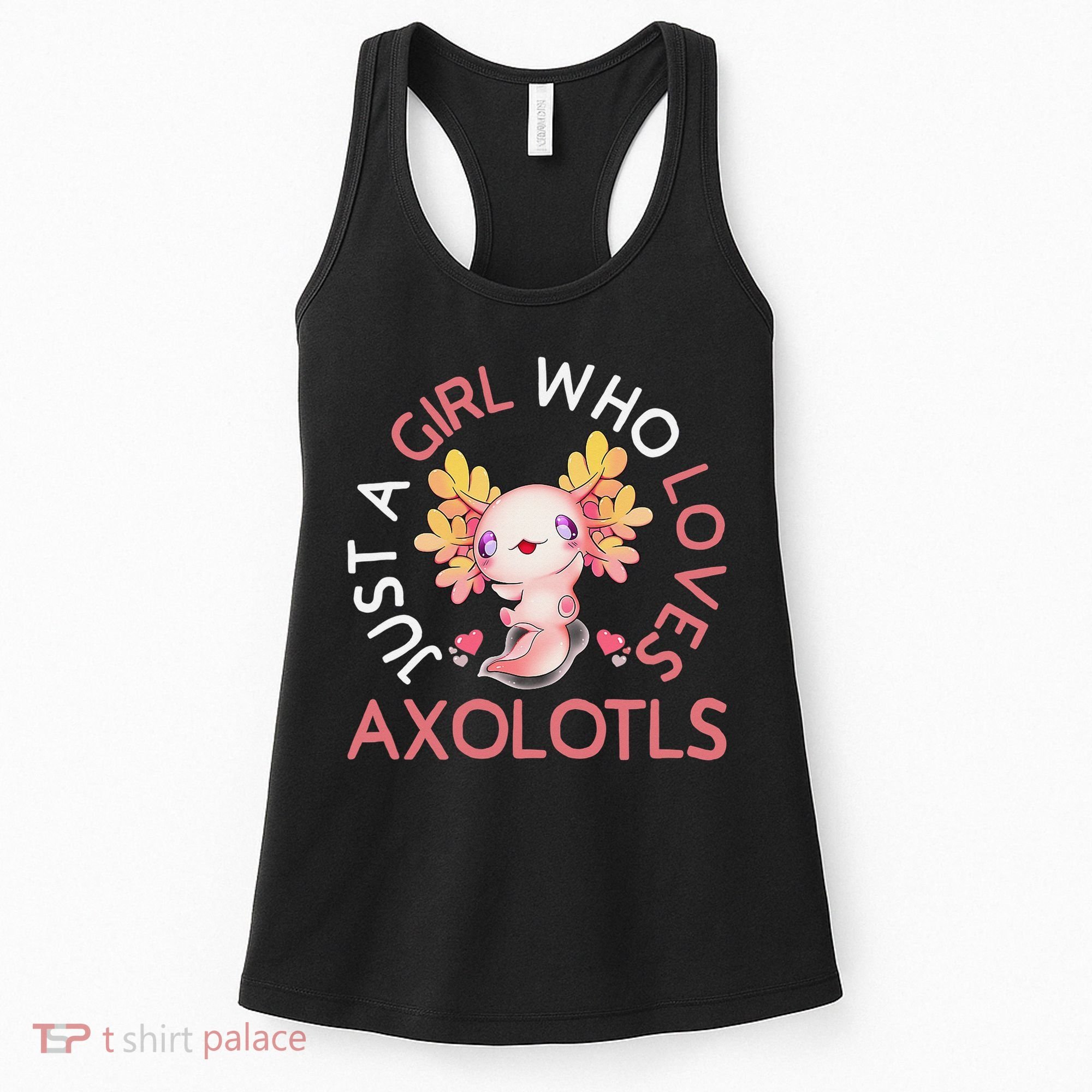 Axolotl  Who Loves Axolotls Cute Teen Girls Pink  Women's Tank Top