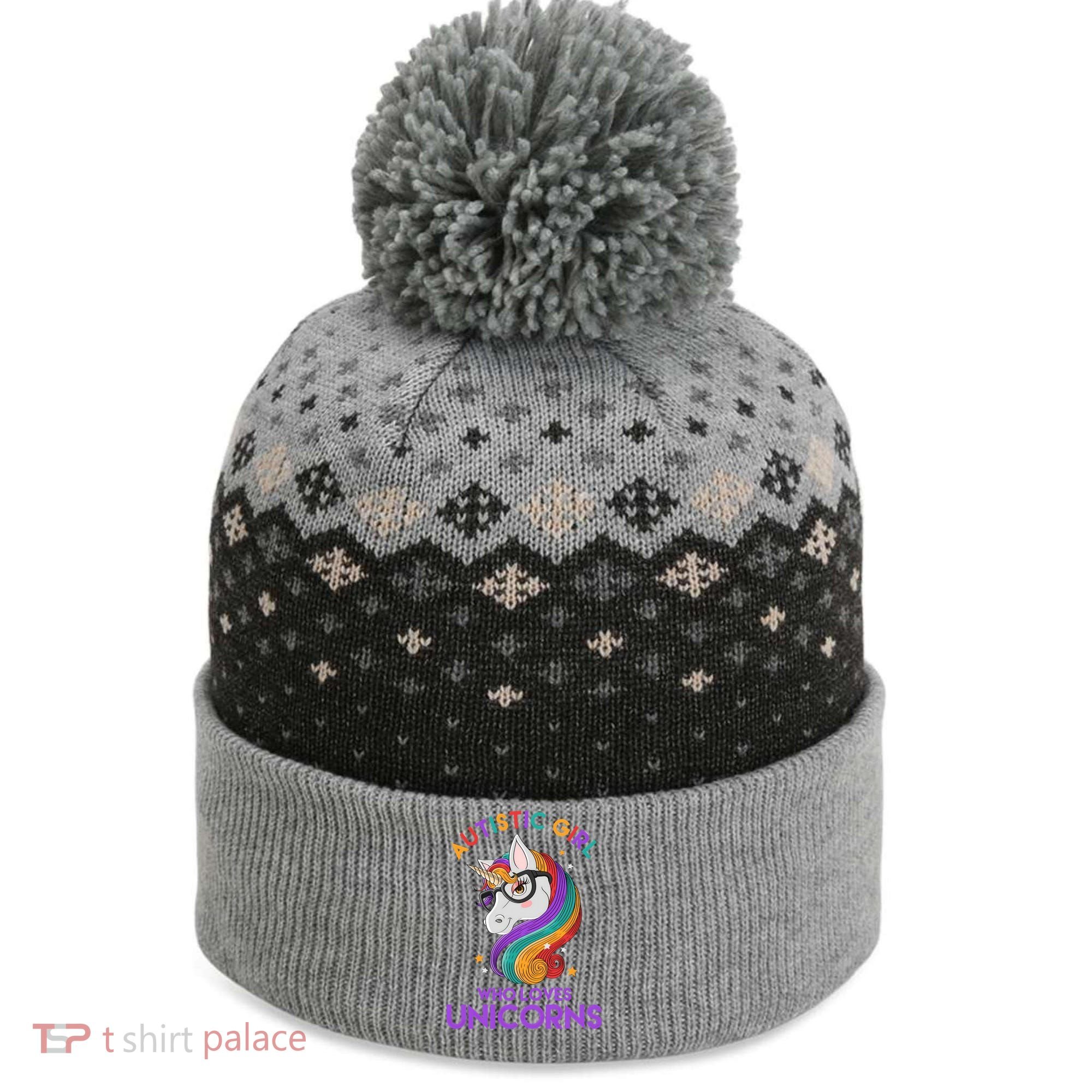 Autistic Who Loves Unicorns The Baniff Cuffed Pom Beanie