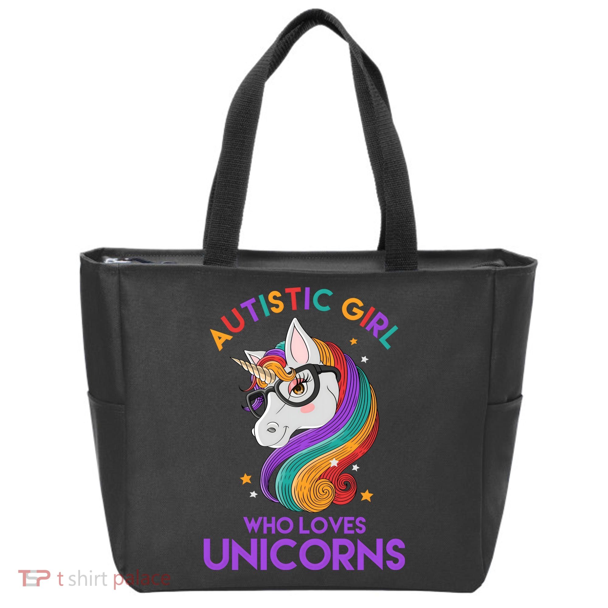 Autistic Who Loves Unicorns Tote Bag