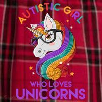 Autistic Who Loves Unicorns Men's Flannel Plaid Pajama Pants thumb 2