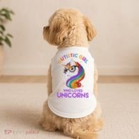 Autistic Who Loves Unicorns Doggie Tank thumb 2