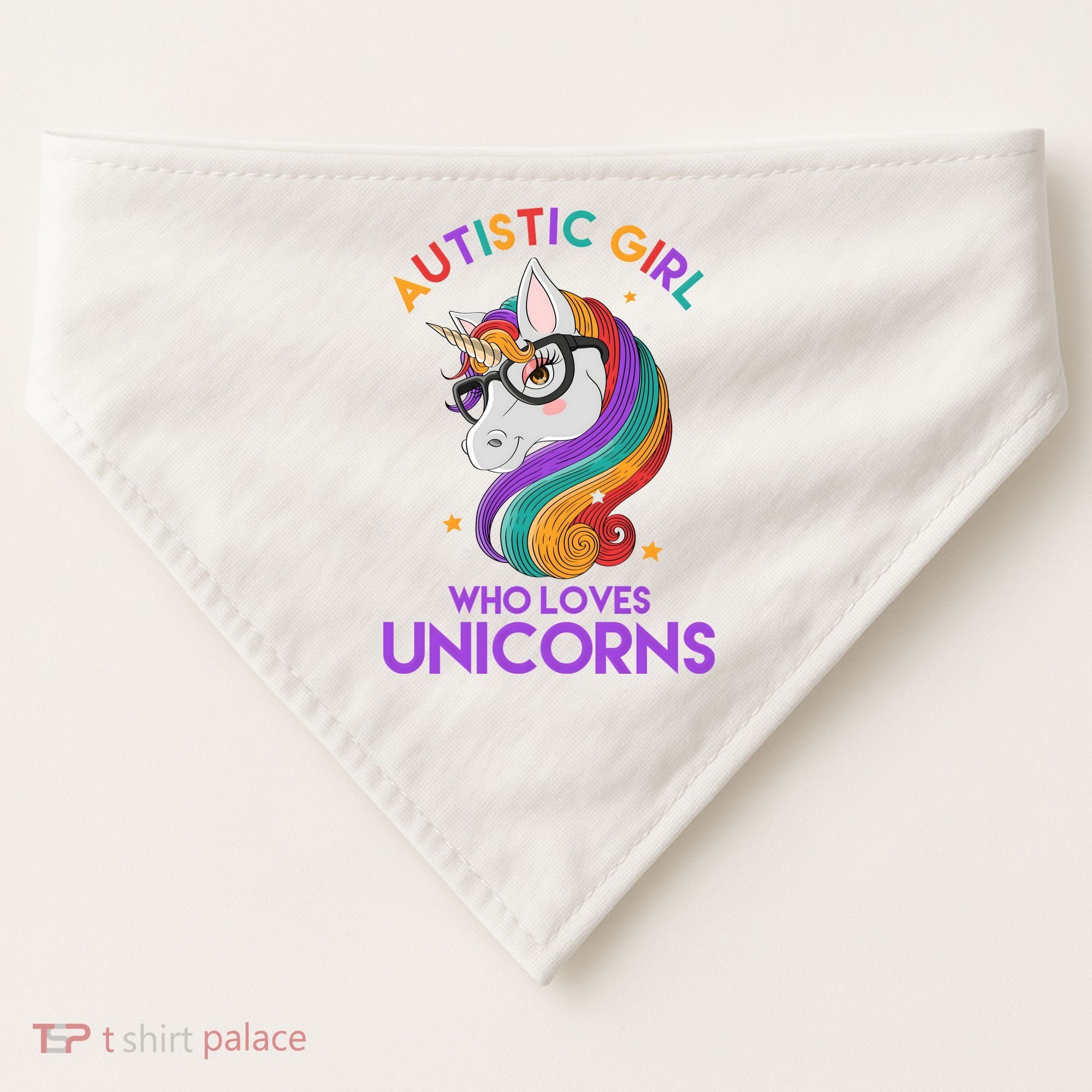 Autistic Who Loves Unicorns USA-Made Doggie Bandana