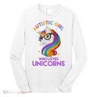Autistic Who Loves Unicorns Long Sleeve Shirt thumb 0