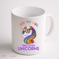 Autistic Who Loves Unicorns Coffee Mug thumb 1