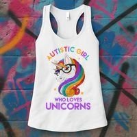Autistic Who Loves Unicorns Women's Tank Top thumb 3
