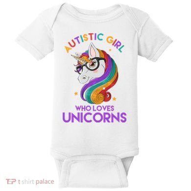 Autistic Who Loves Unicorns Baby Bodysuit