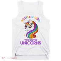 Autistic Who Loves Unicorns Tank Top thumb 0