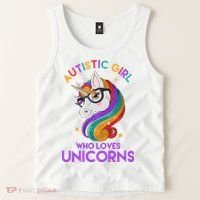 Autistic Who Loves Unicorns Tank Top thumb 2