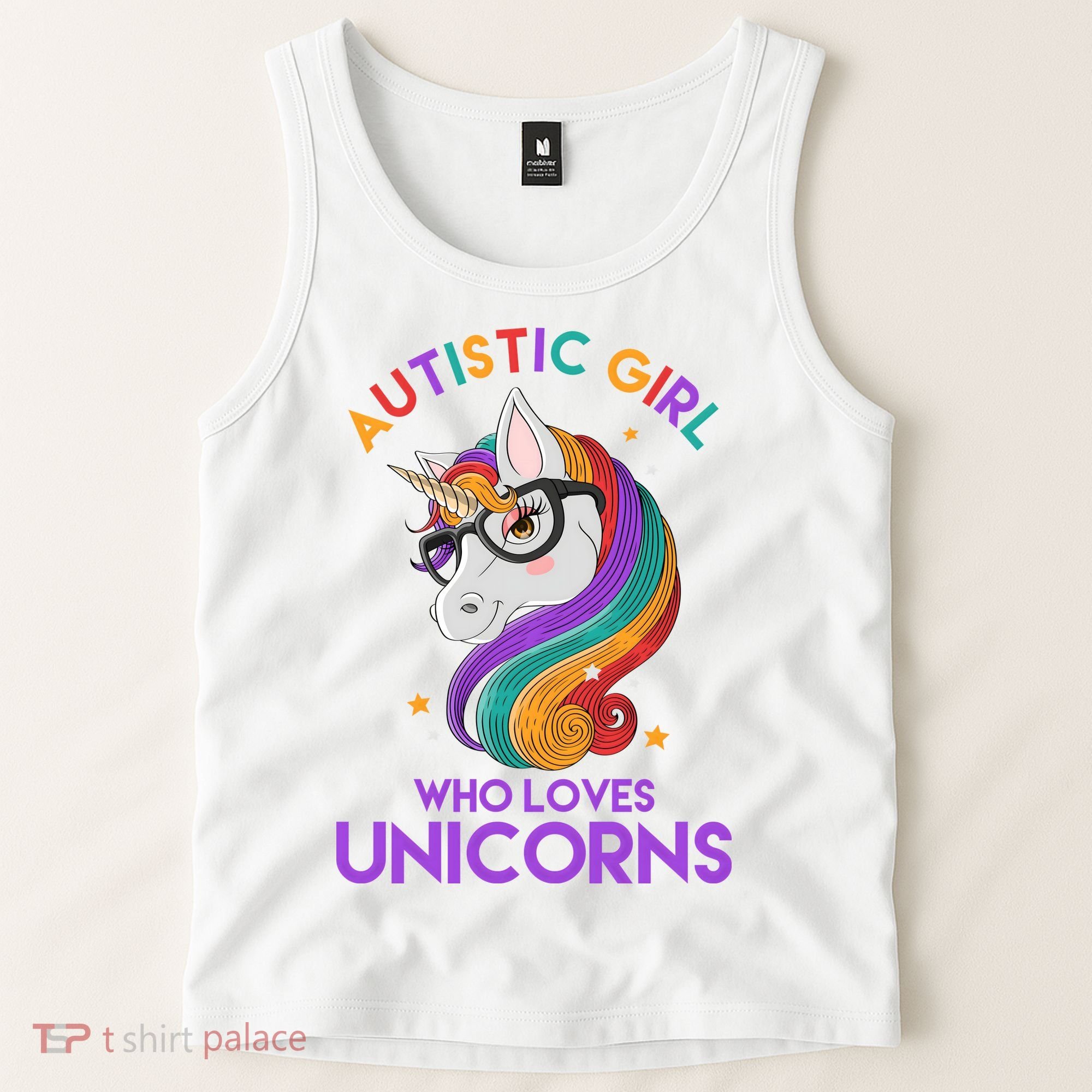 Autistic Who Loves Unicorns Tank Top