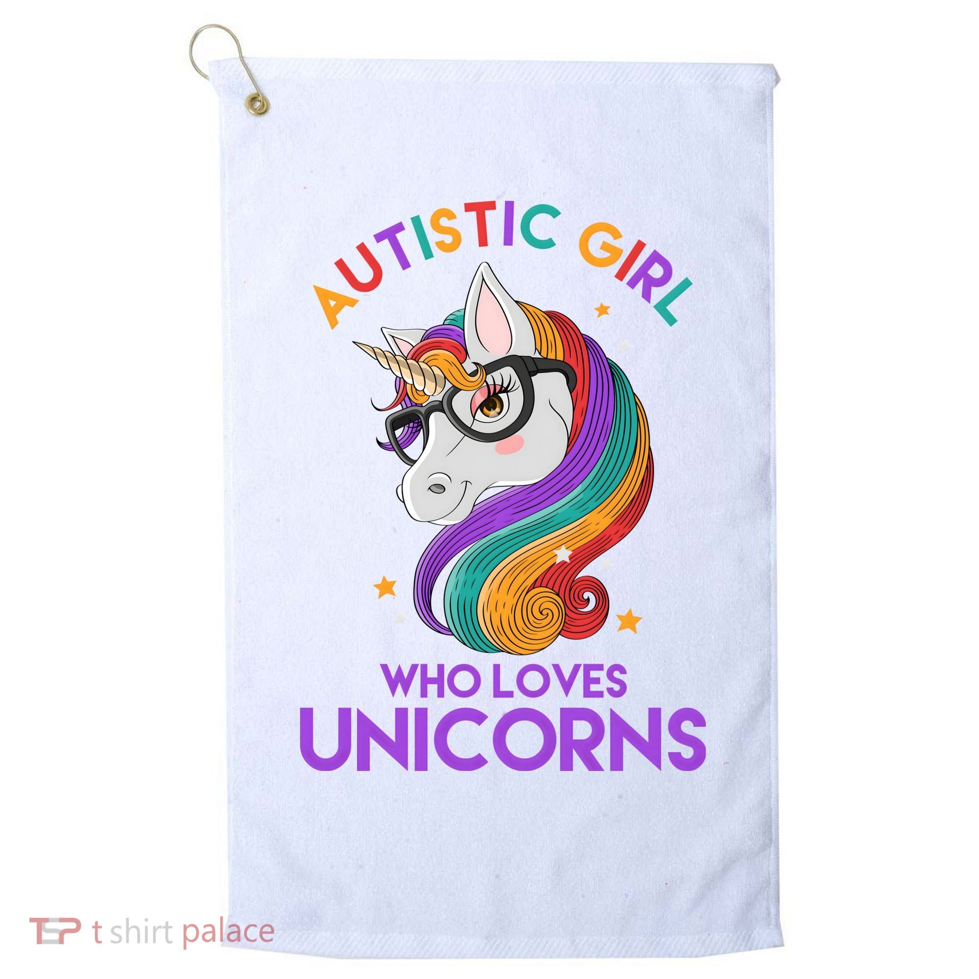 Autistic Who Loves Unicorns Golf Towel