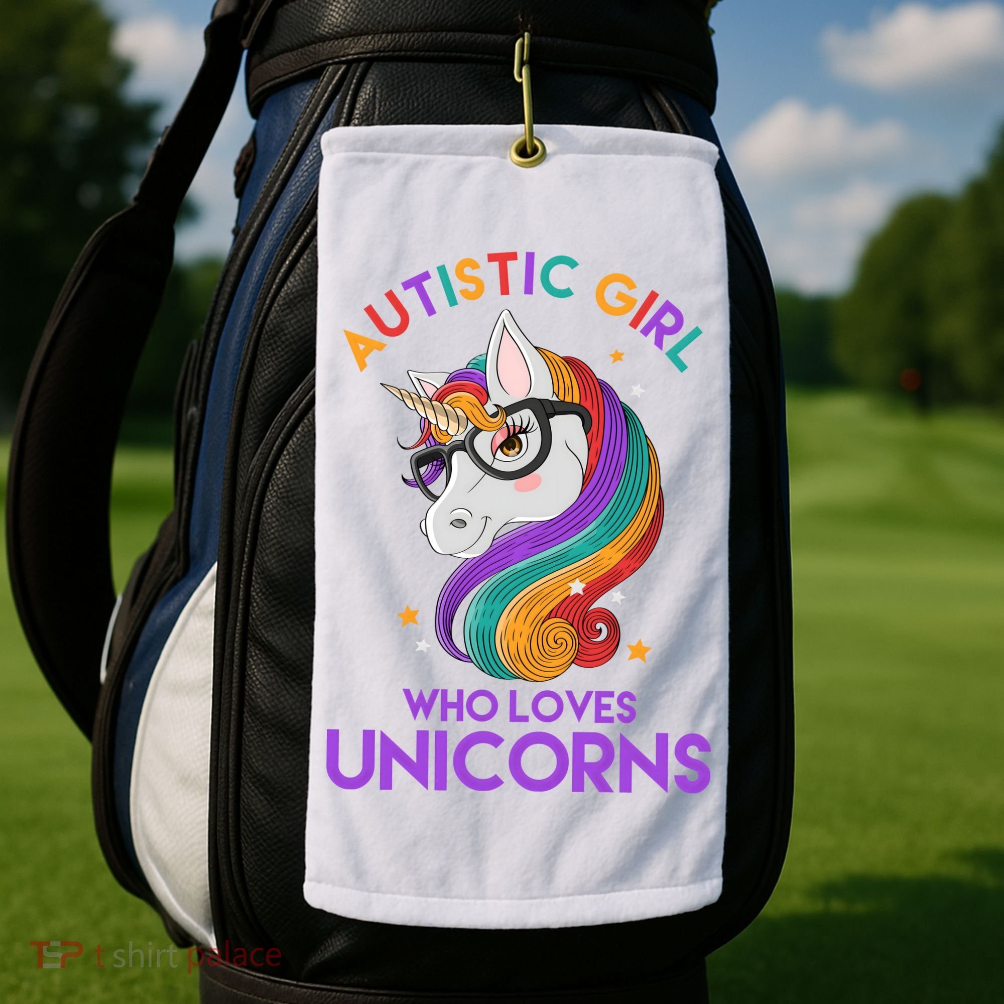 Autistic Who Loves Unicorns Golf Towel