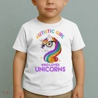 Autistic Who Loves Unicorns Toddler T-Shirt thumb 2