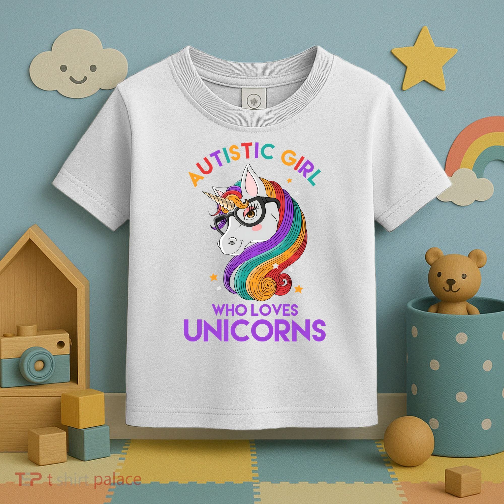 Autistic Who Loves Unicorns Toddler T-Shirt