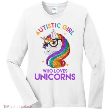 Autistic Who Loves Unicorns Women's Long Sleeve Shirt