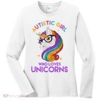 Autistic Who Loves Unicorns Women's Long Sleeve Shirt thumb 0