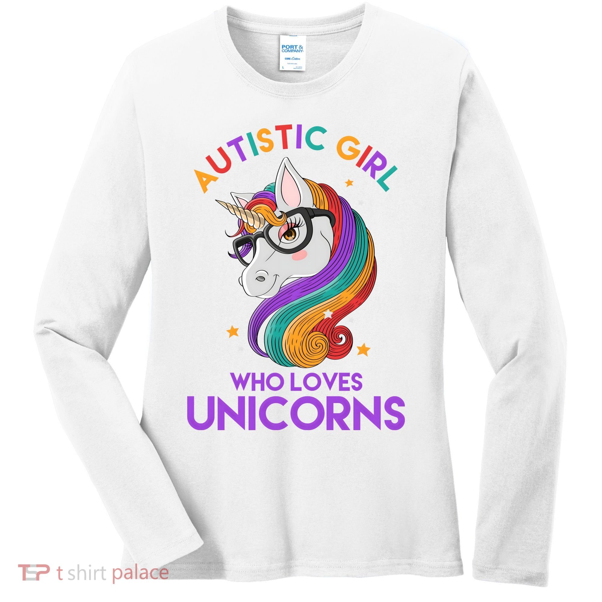 Autistic Who Loves Unicorns Women's Long Sleeve Shirt
