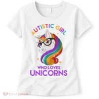 Autistic Who Loves Unicorns Women's T-Shirt thumb 0