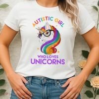 Autistic Who Loves Unicorns Women's T-Shirt thumb 2