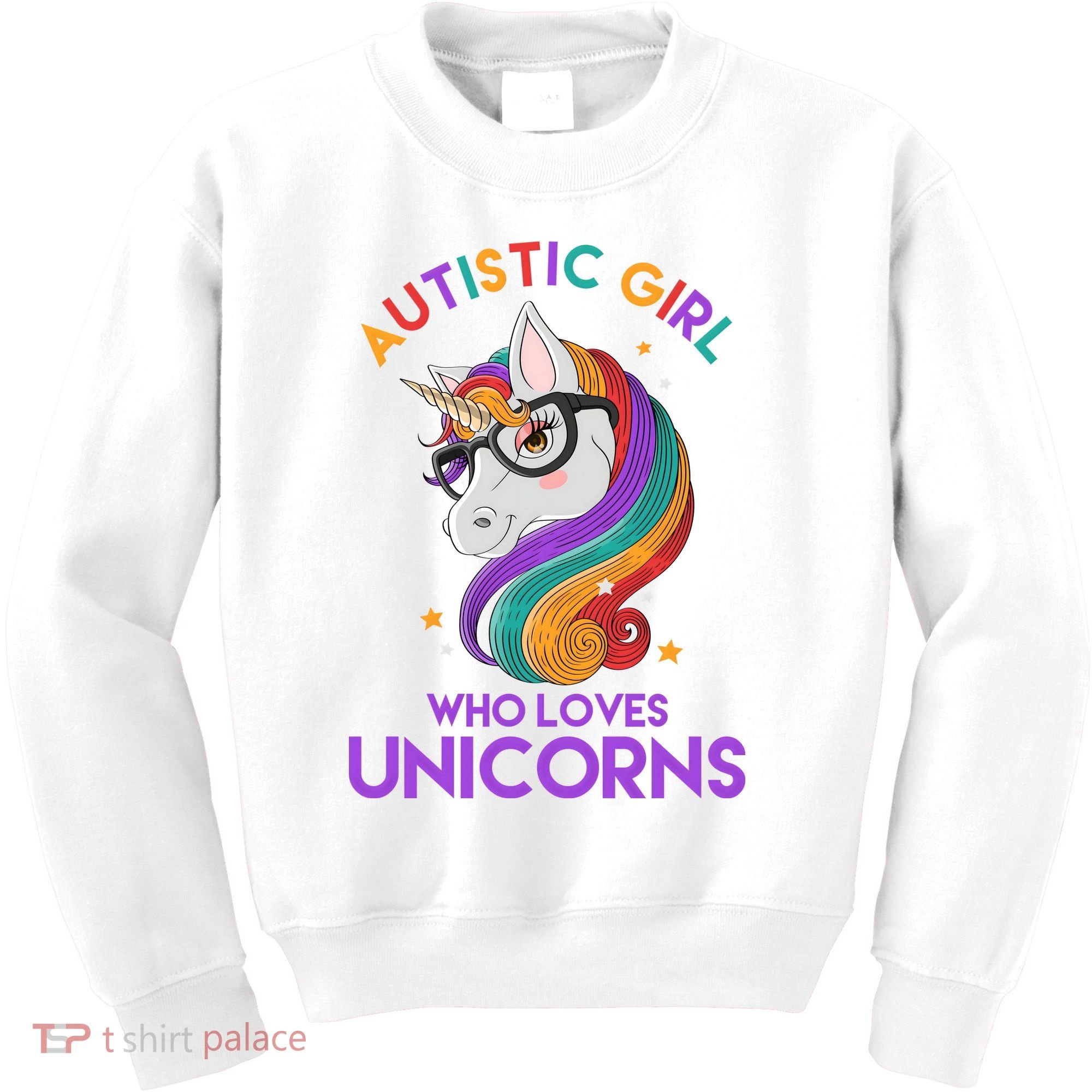 Autistic Who Loves Unicorns Kids Sweatshirt