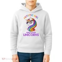 Autistic Who Loves Unicorns Kids Hoodie thumb 4