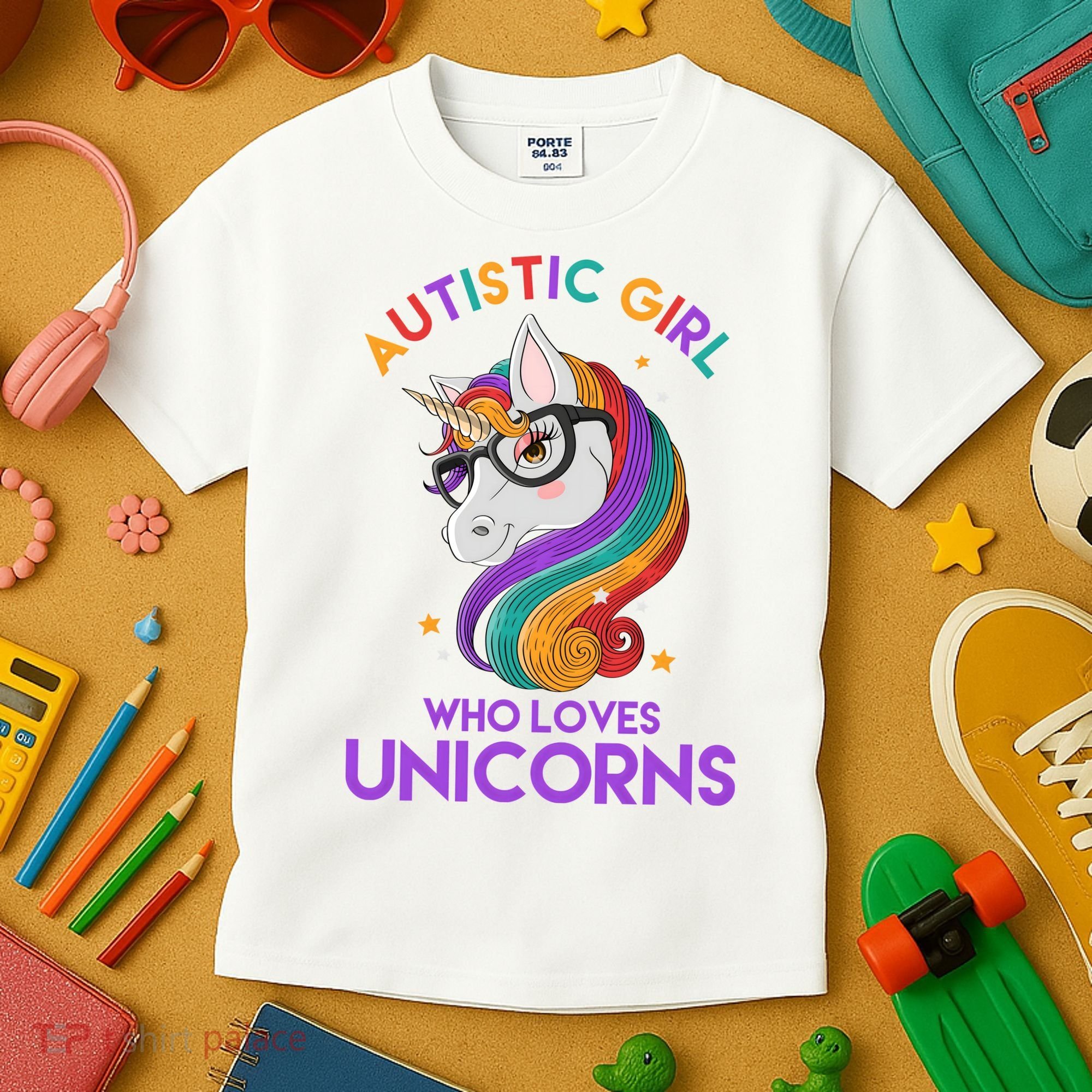 Autistic Who Loves Unicorns Kids T-Shirt