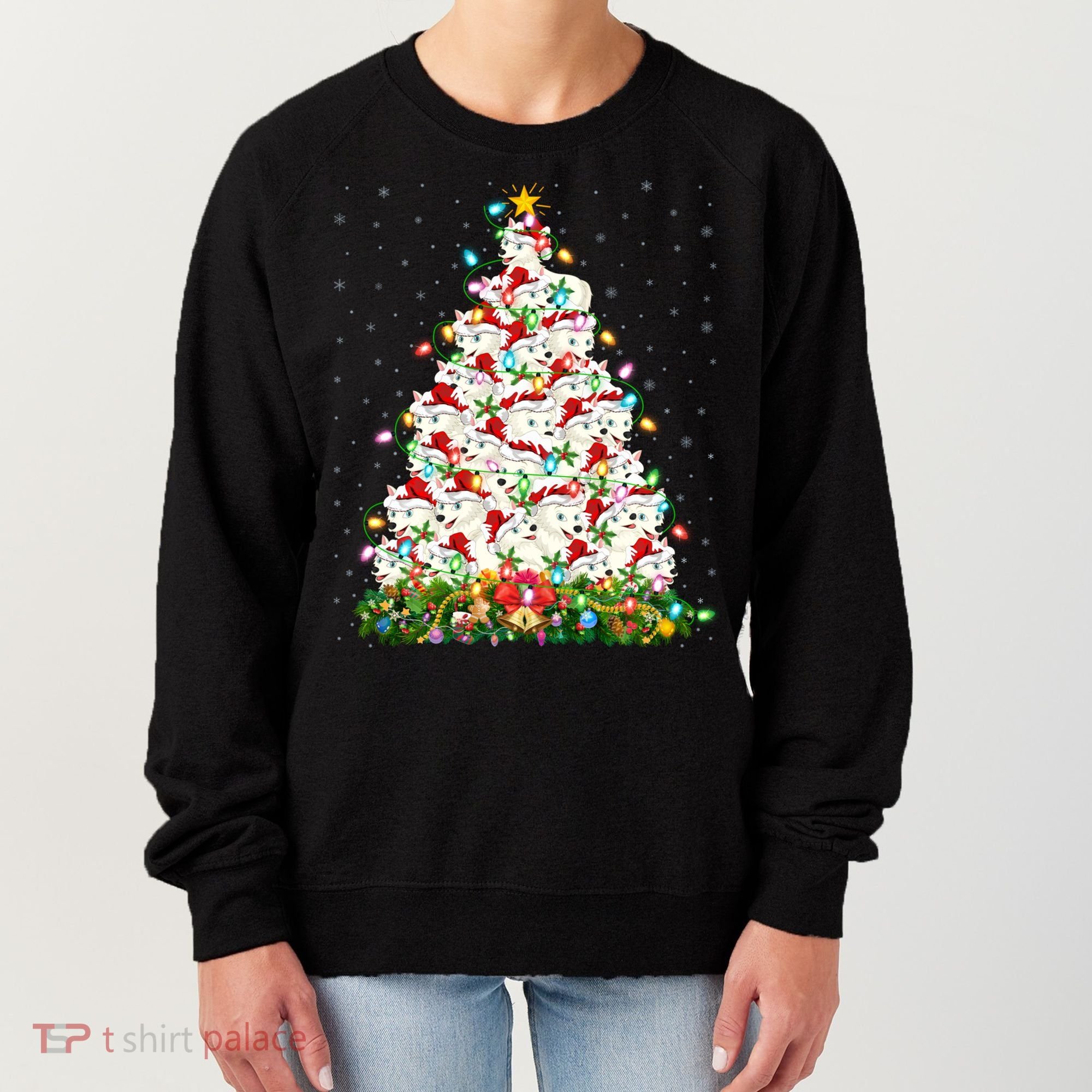 Arctic Wolf Lover Xmas Lights Arctic Wolf Christmas Tree Women's Sweatshirt