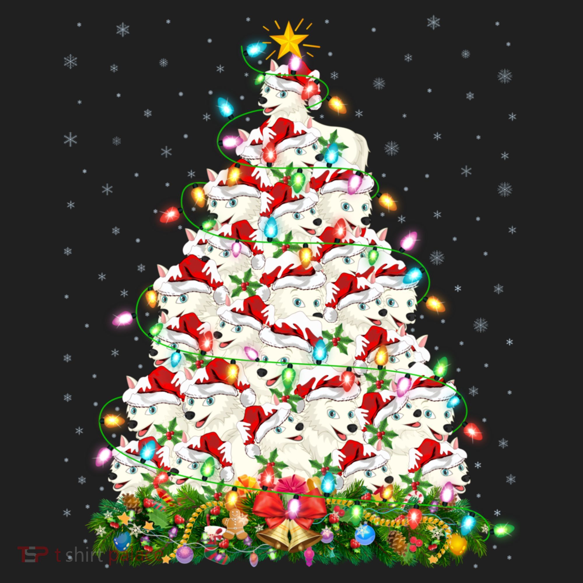 Arctic Wolf Lover Xmas Lights Arctic Wolf Christmas Tree Women's Sweatshirt