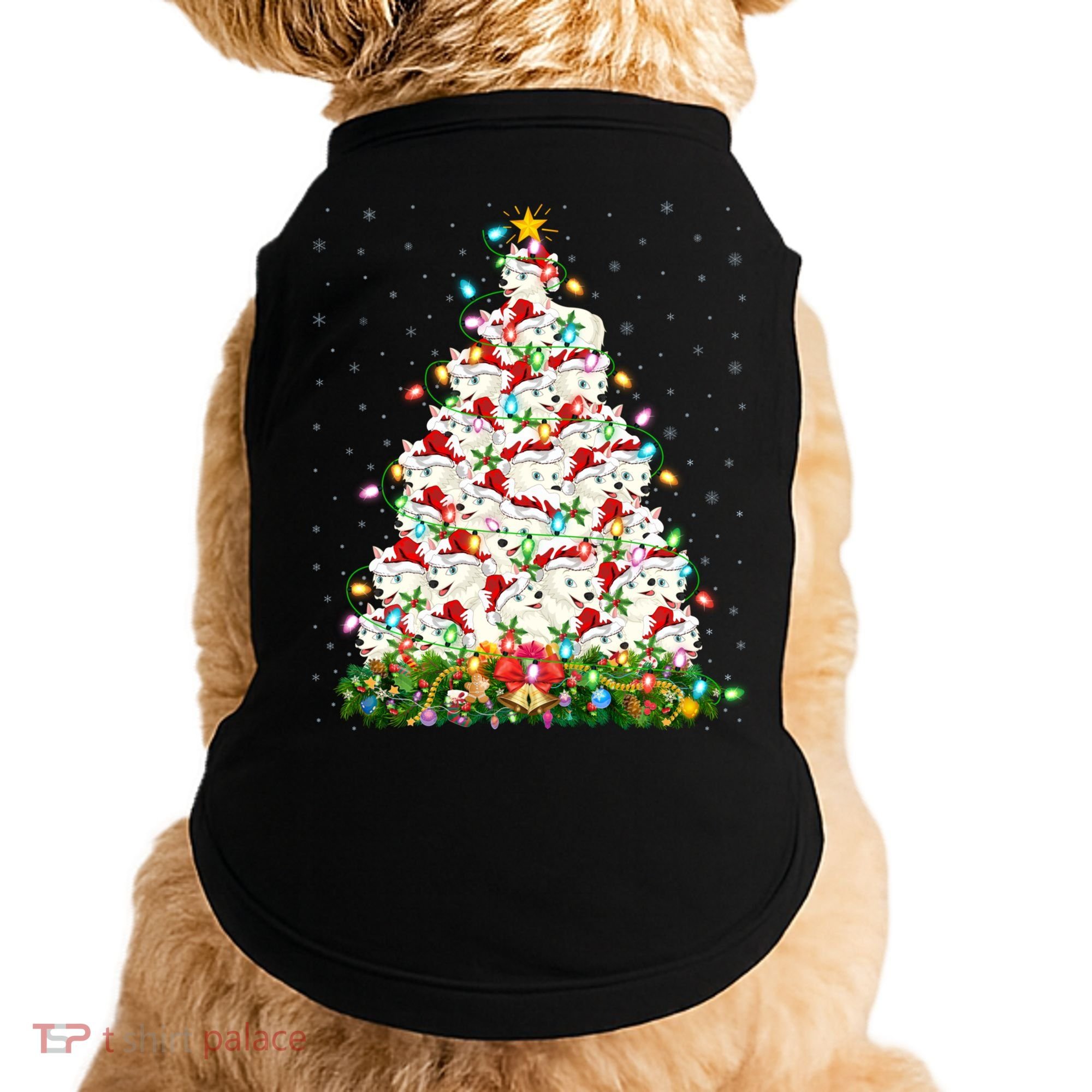 Arctic Wolf Lover Xmas Lights Arctic Wolf Christmas Tree Doggie Tank