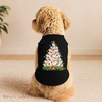 Arctic Wolf Lover Xmas Lights Arctic Wolf Christmas Tree Doggie Tank thumb 2