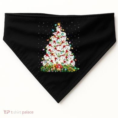 Arctic Wolf Lover Xmas Lights Arctic Wolf Christmas Tree USA-Made Doggie Bandana