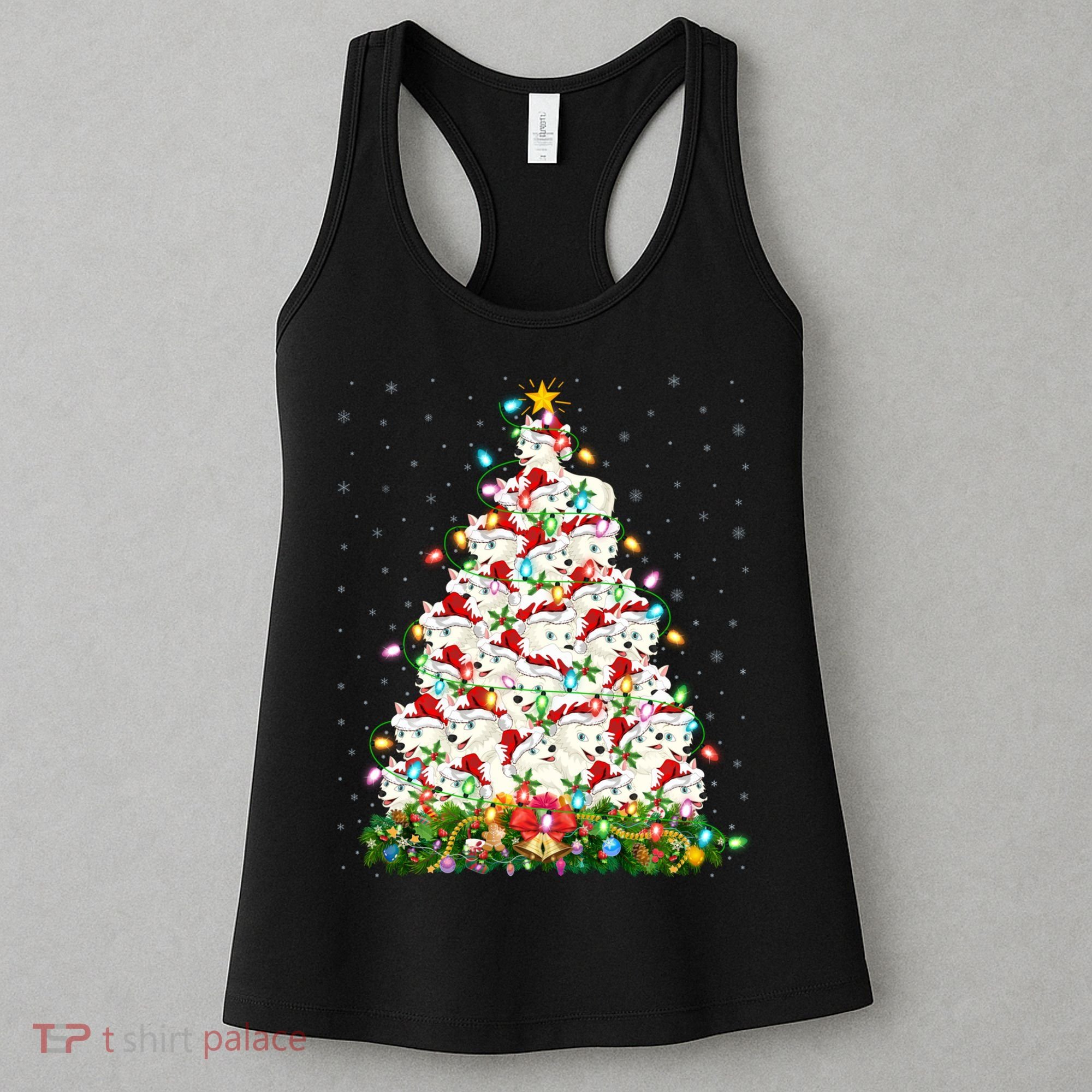 Arctic Wolf Lover Xmas Lights Arctic Wolf Christmas Tree Women's Tank Top