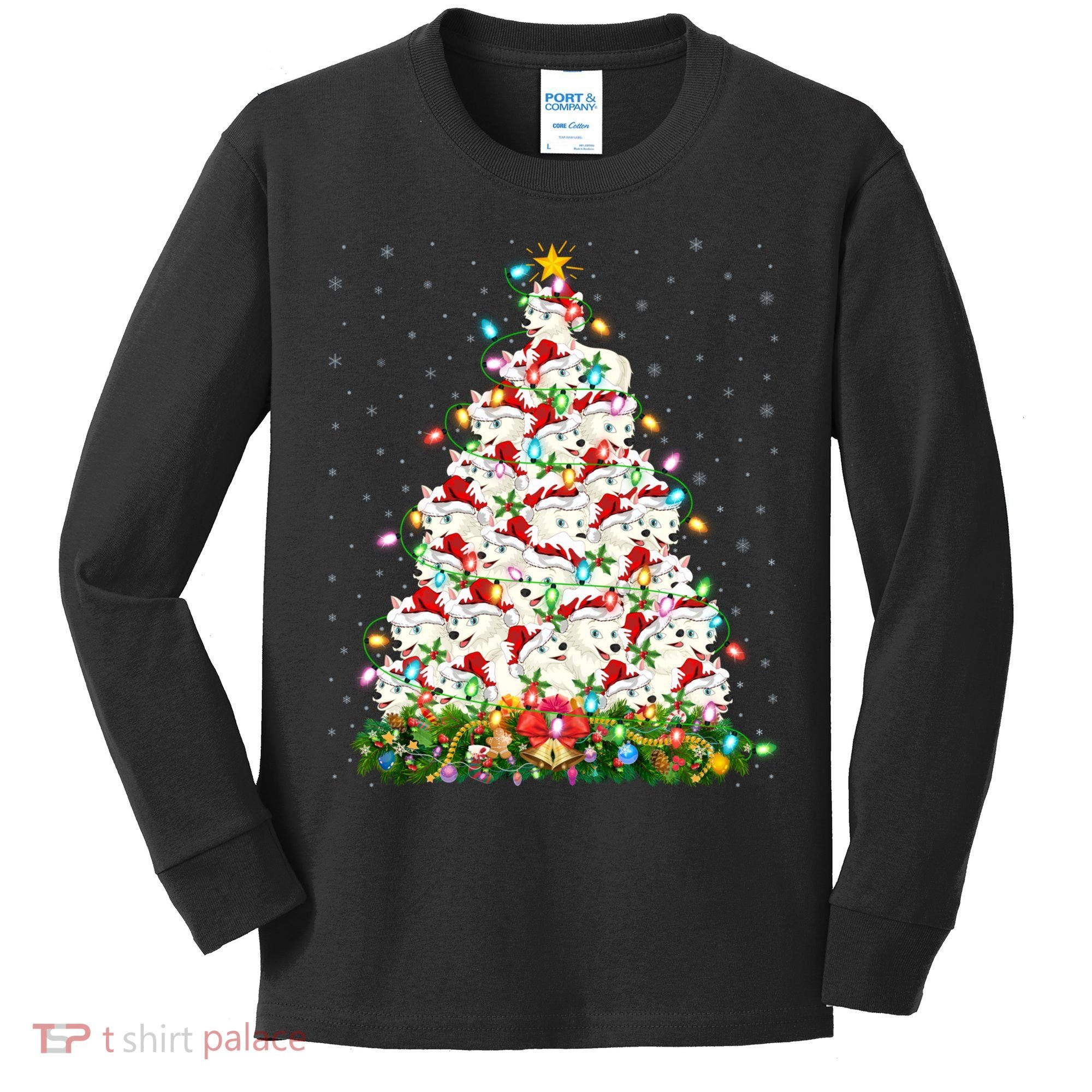 Arctic Wolf Lover Xmas Lights Arctic Wolf Christmas Tree Kids Long Sleeve Shirt
