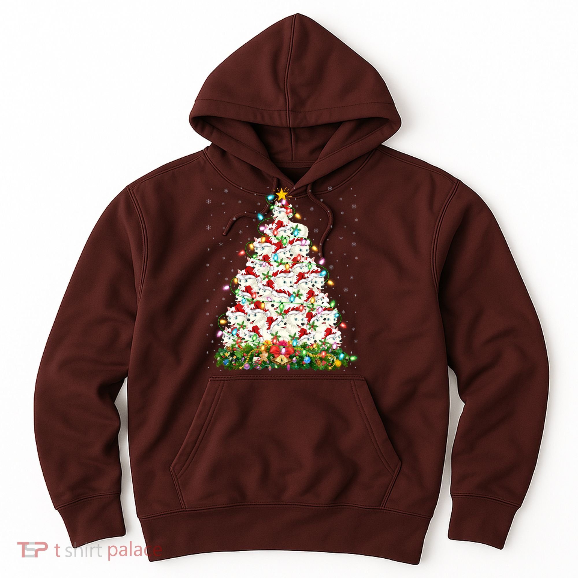 Arctic Wolf Lover Xmas Lights Arctic Wolf Christmas Tree Hoodie