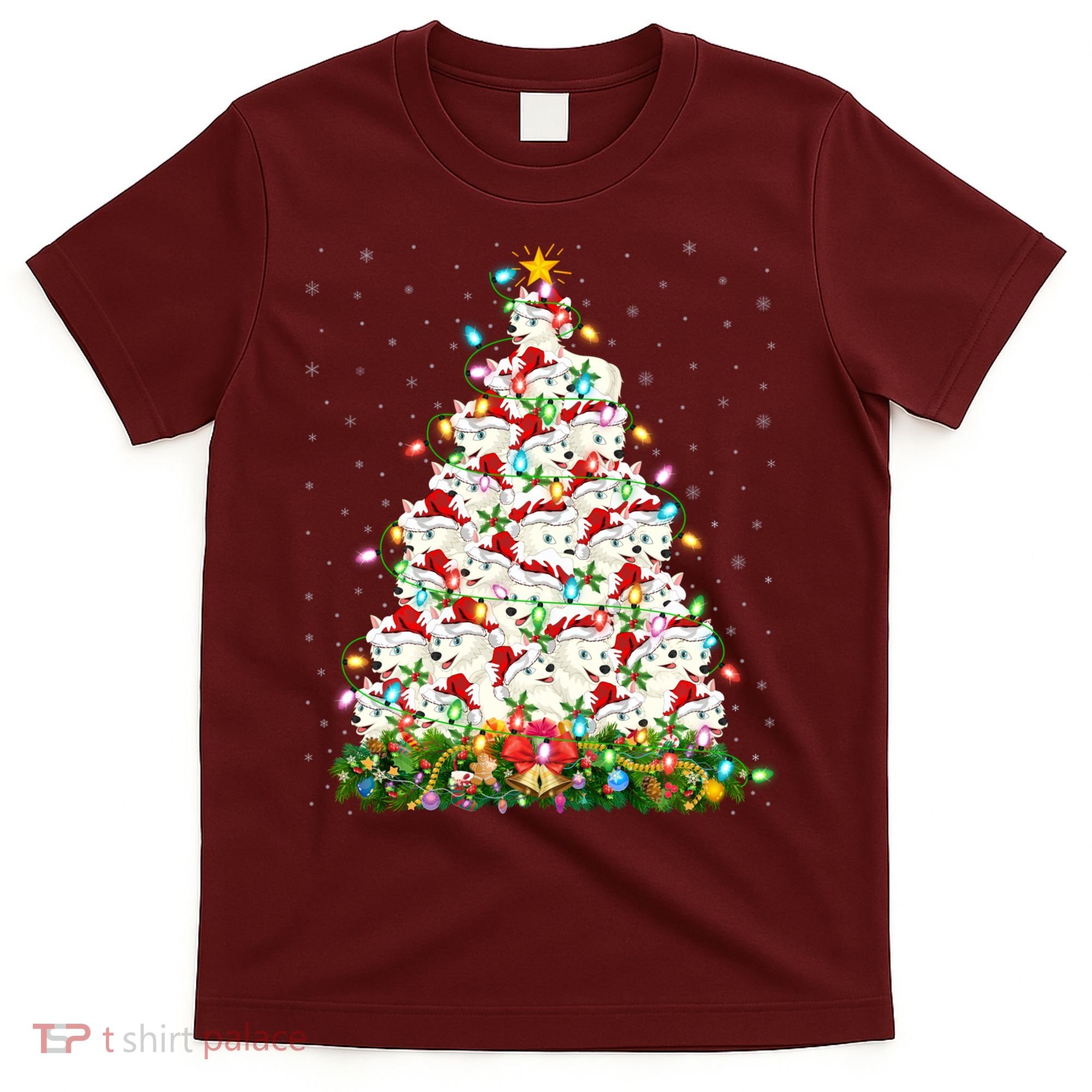 Arctic Wolf Lover Xmas Lights Arctic Wolf Christmas Tree T-Shirt