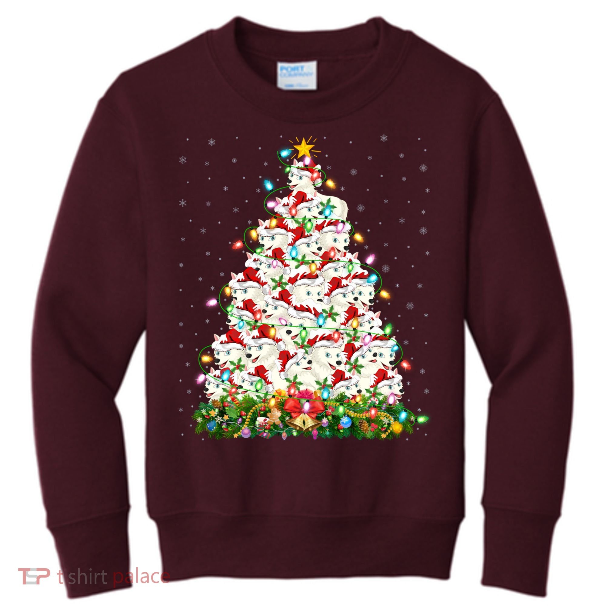 Arctic Wolf Lover Xmas Lights Arctic Wolf Christmas Tree Kids Sweatshirt