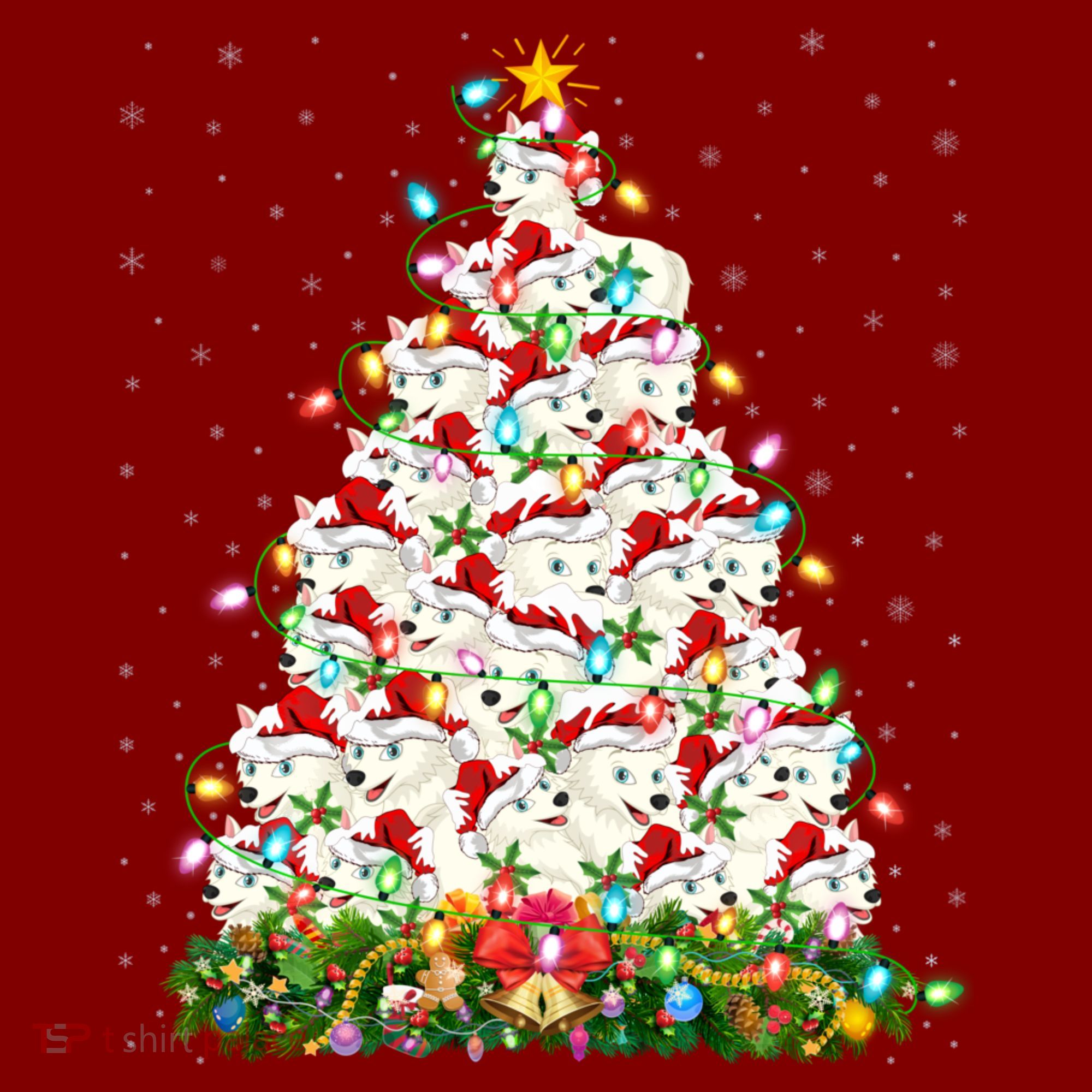 Arctic Wolf Lover Xmas Lights Arctic Wolf Christmas Tree Kids Sweatshirt