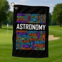 Astronomy Words Lover Gift Proud Astronomer Gifts Golf Towel thumb 1